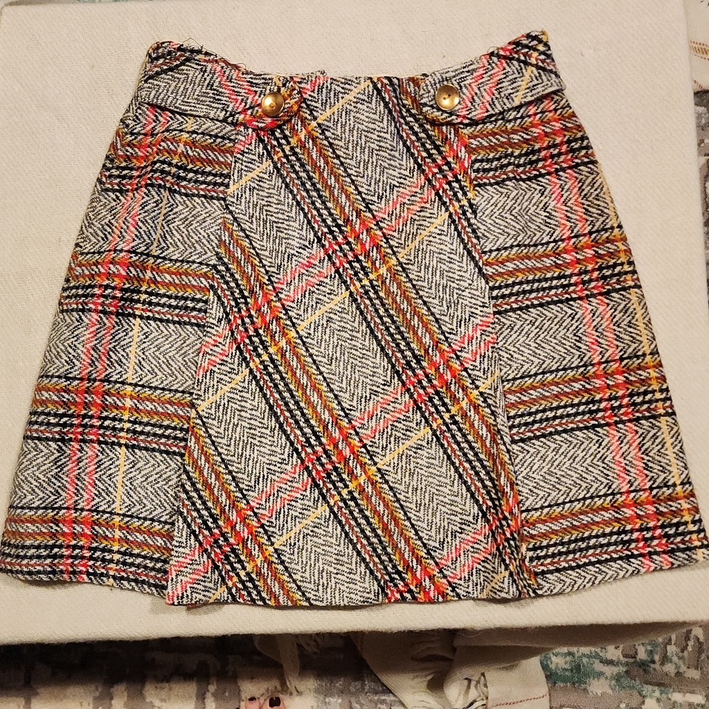 Vintage Handmade Plaid Skirt 60s, 70s